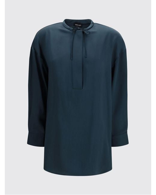 Giorgio Armani Blue Silk Shirt