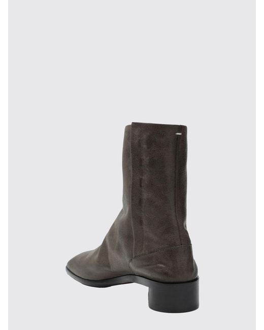 Maison Margiela Brown Tabi Leather Ankle Boots By