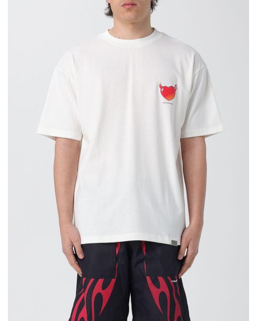 T-shirt Love Yourself in cotone stampato di Vision Of Super in White da Uomo