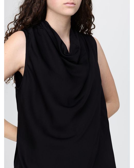 Twinset Black Draped Viscose Top