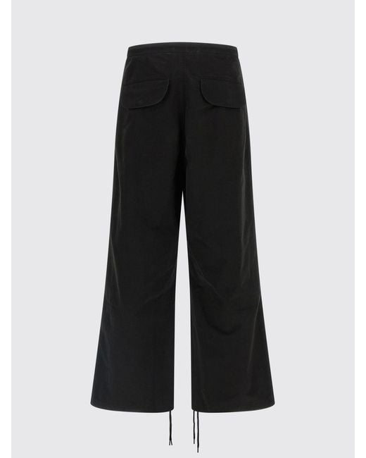 Entire studios Black Cotton Drawstring Trousers for men