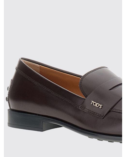Tod's White Brushed Leather Loafers With Strap And Metal Logo