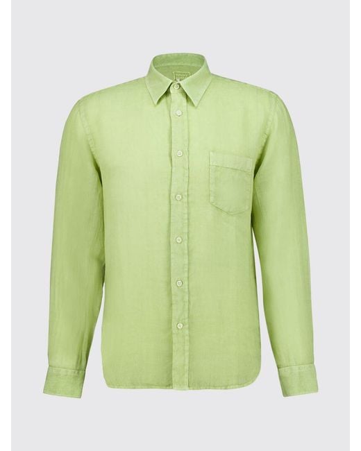 Camicia Casual Basic di 120% Lino in Green da Uomo