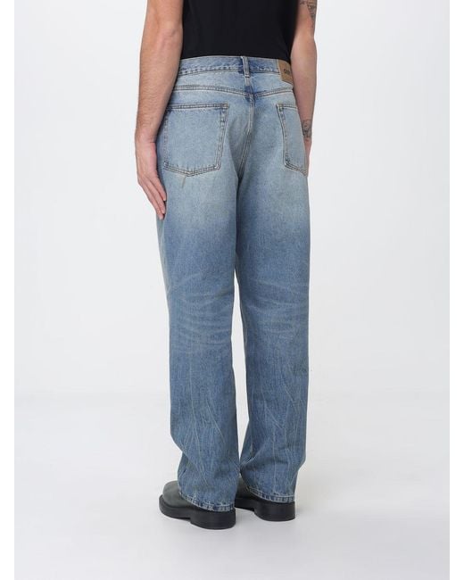 Obey Blue Cotton Wide-Leg Jeans for men