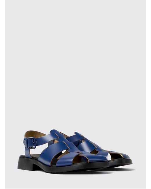Camper Blue Dana Leather Sandals