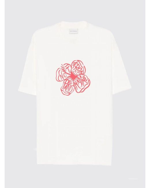 Drole de Monsieur White Printed Cotton T-Shirt for men
