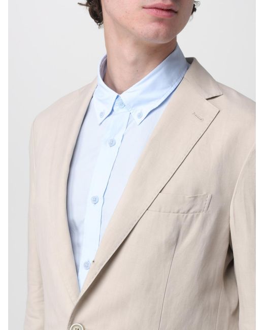 Eleventy White Single-Breasted Linen Blend Suit for men