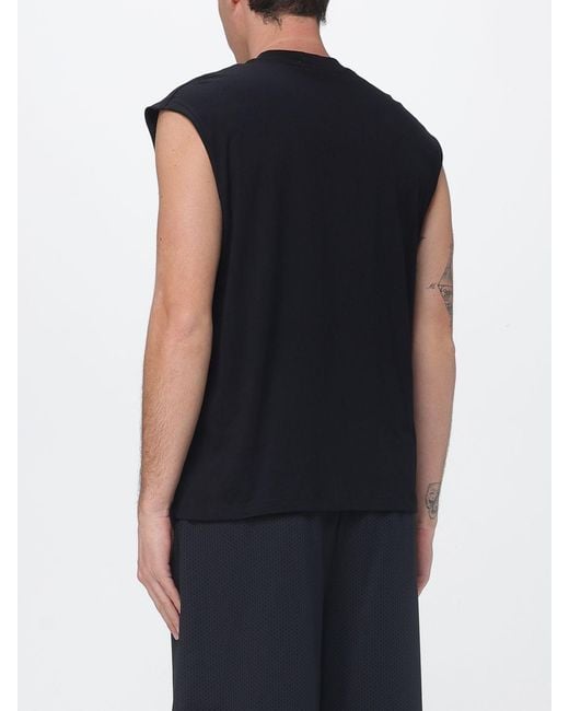 DISCLAIMER Black Cotton Tank Top With Logo for men