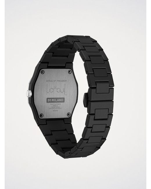 D1 Milano Black Gun Mesh Polycarbon 37 Mm Uhr