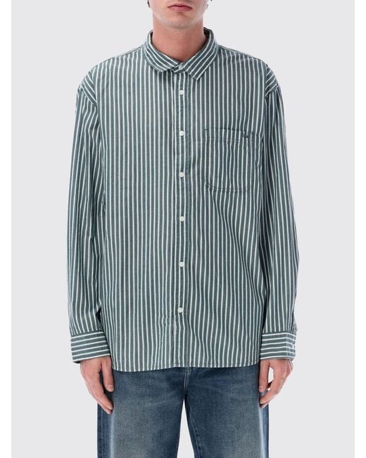 Vans Blue Striped Cotton Poplin Shirt for men