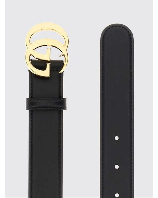 Gucci White Gg Marmont Smooth Leather Belt With-Tone Double G Buckle