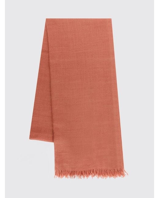 Brunello Cucinelli Orange Cashmere And Silk Scarf