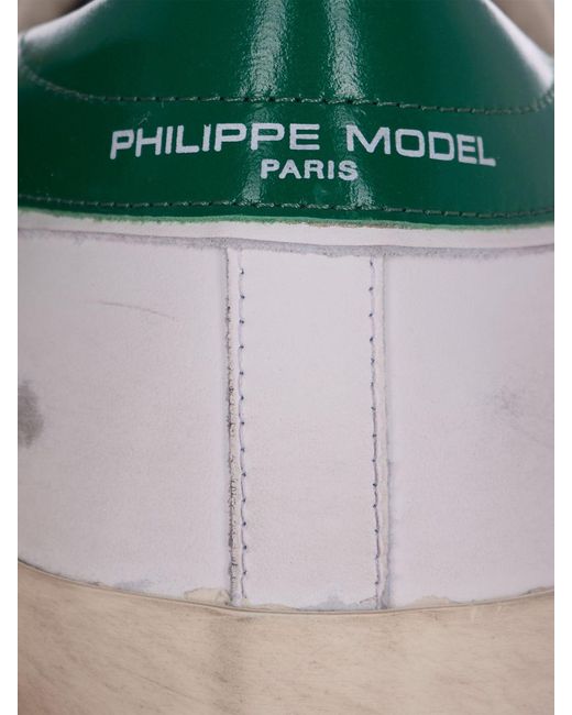 Philippe Model Green Prsx Leather Sneakers for men