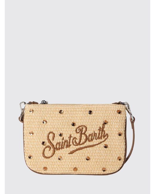 Mc2 Saint Barth Natural Parisienne Raffia Bag With Embroidered Logo