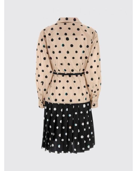 Fendi Natural Polka Dot Silk Dress