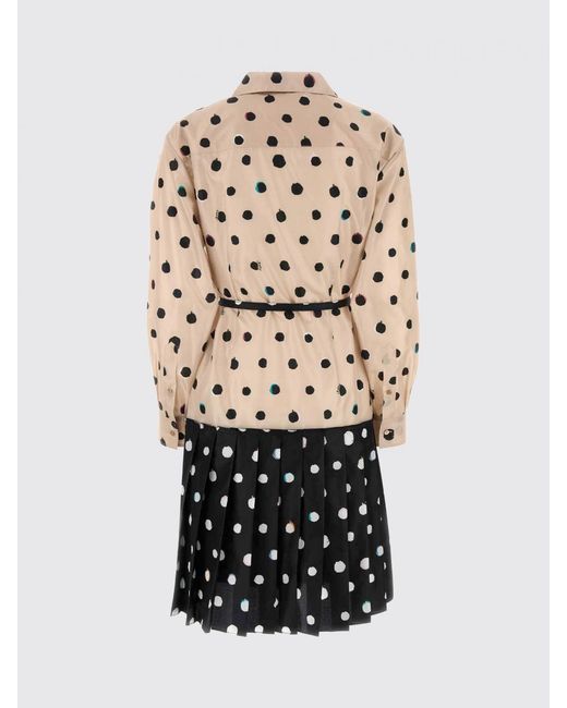 Fendi Natural Polka Dot Silk Dress