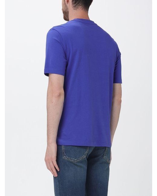 Blauer Blue Cotton T-Shirt With Logo for men