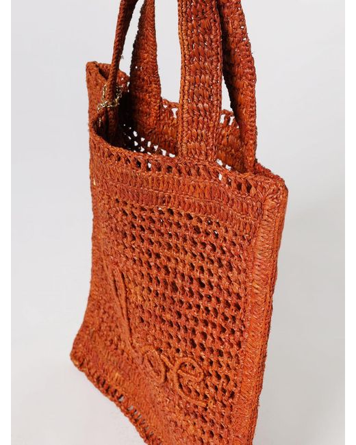 Chloé Red ChloÉ Summer Banana Crochet Raffia Bag