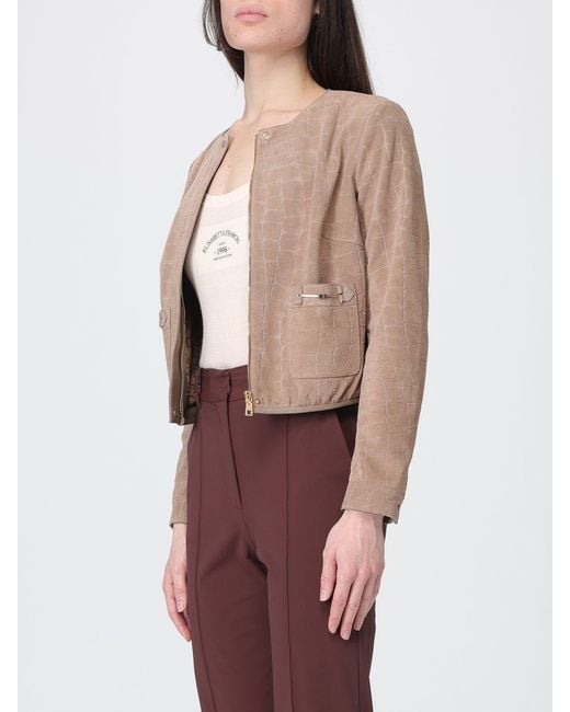 Elisabetta Franchi Red Suede Sheepskin Jacket