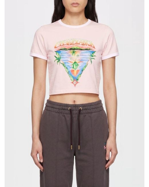Casablanca Gray Printed Crop T-Shirt