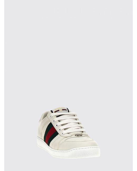 Gucci White Screener Leather Sneakers for men