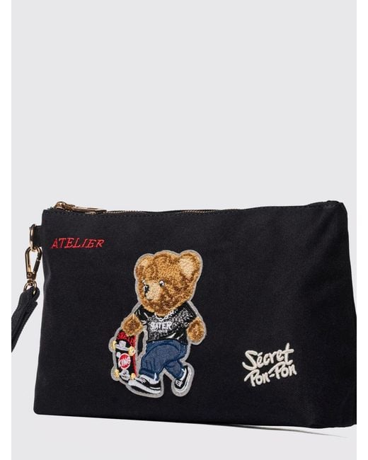 Secret Pon-pon Black Shoulder Bag