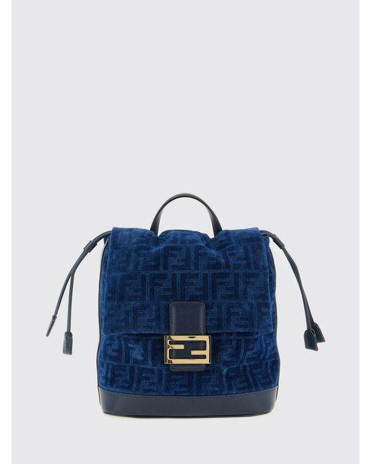 Fendi Blue Ff Monogram Backpack