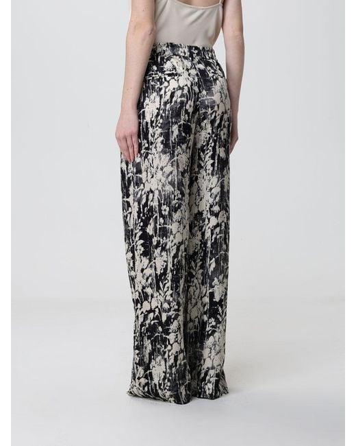 PT Torino Black Floral Print Viscose Palazzo Pants