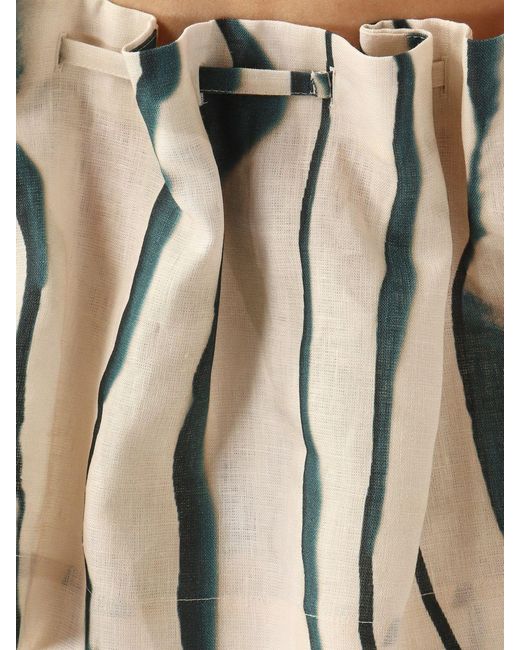 Liviana Conti Natural Printed Linen Top