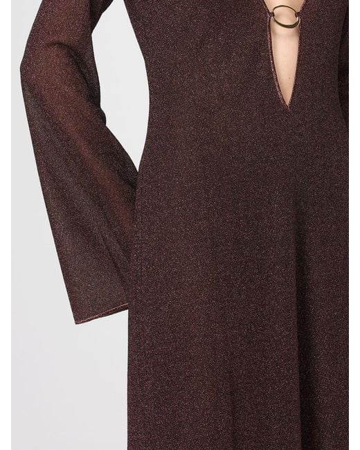 Oseree Red Lurex Long Dress