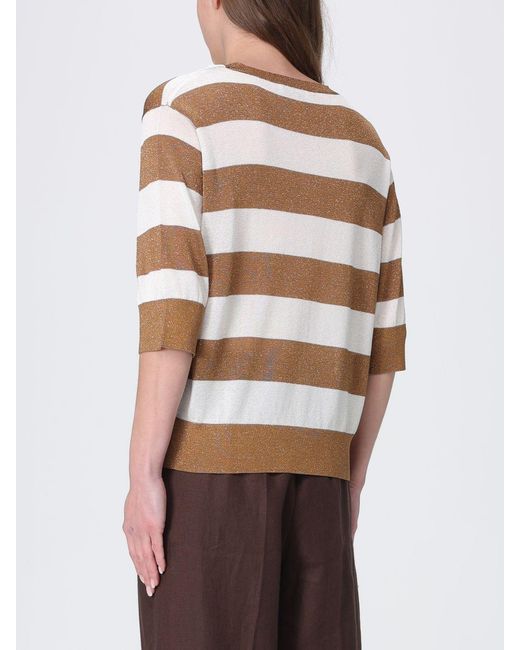 Kangra Brown Striped Viscose Blend Sweater