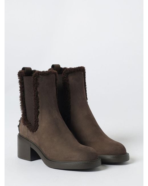Tod's Brown Flat Ankle Boot