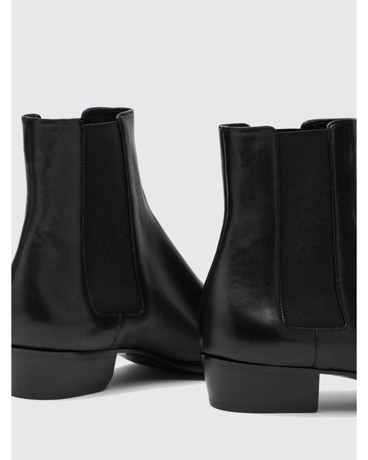 Saint Laurent Black Stanton Leather Ankle Boot for men