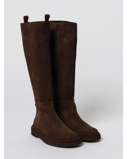 Paloma Barceló Brown Flat Ankle Boots