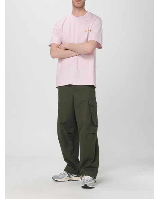 Carhartt Pink Chase Tshirt Regular Fit Short Sleeve for men