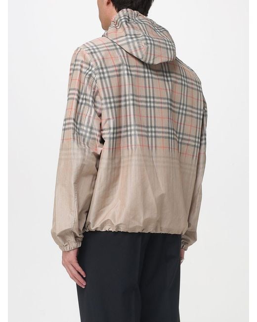 Burberry Natural Check Polyester Windbreaker Jacket for men