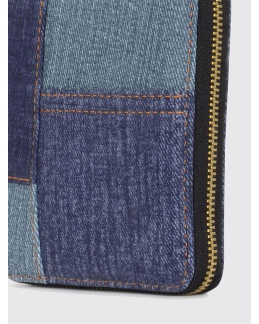 Comme des Garçons Blue Patchwork Denim Wallet for men