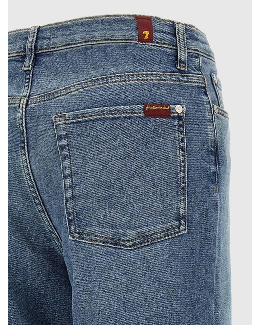 7 For All Mankind Blue Palazzo Stretch Denim Jeans