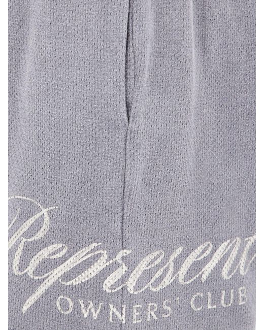 Represent Gray Cotton Logo Jogging Shorts for men