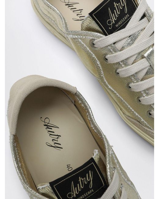 Autry White Laminated Leather Windscape Sneakers