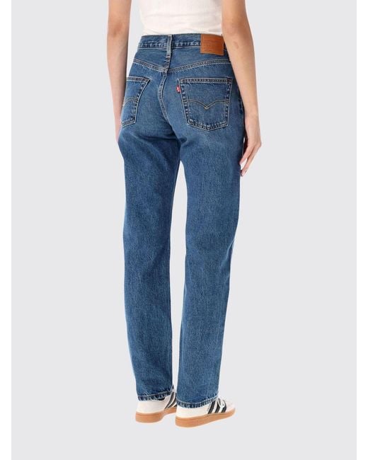 Vaqueros 501 De Corte Recto Y Tiro Medio En Denim De Algodón Levi's de color Blue