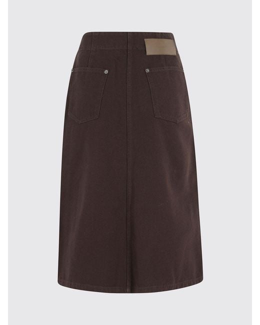 Soeur Black Cotton Midi Skirt