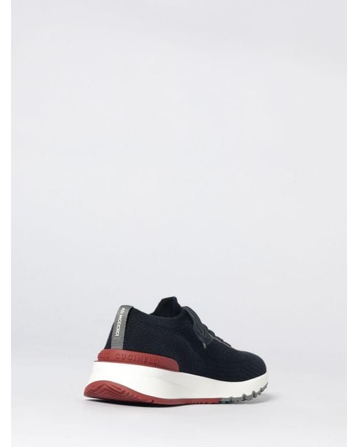 Brunello Cucinelli White Crochet Cotton Sneakers for men
