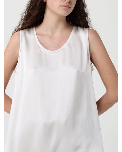 Max Mara White Basic Satin Top