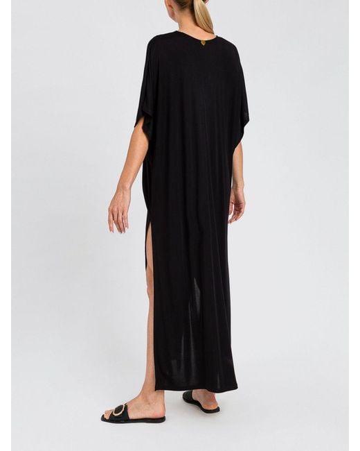 Twinset Black Viscose Jersey Midi Dress