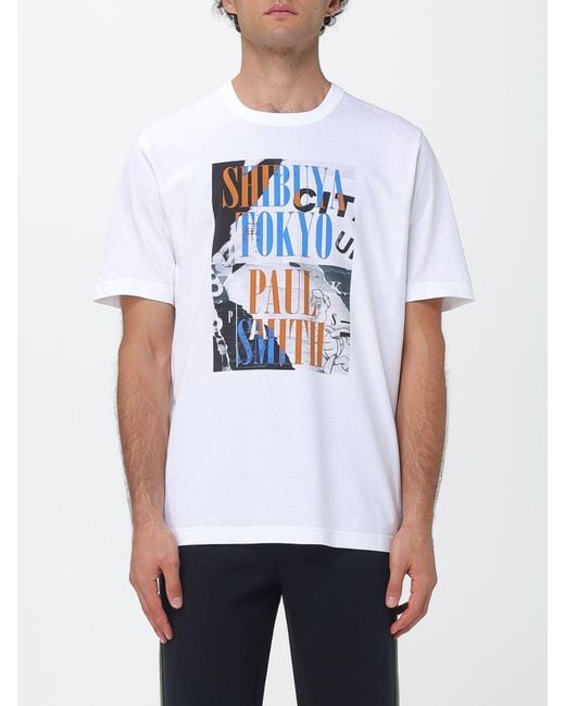Paul Smith White Graphic And Slogan Print Organic Cotton Crewneck T-Shirt for men