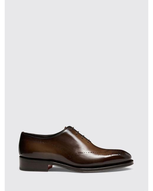 Santoni White Leather Lace-Up for men