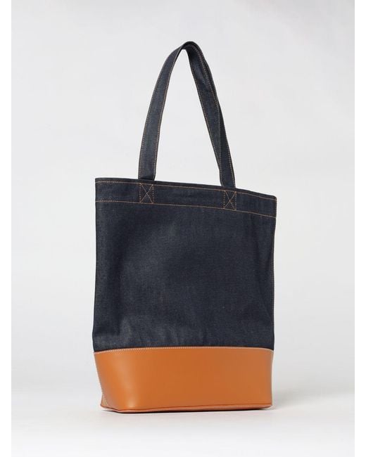 A.P.C. Blue Alex Tote Denim And Leather Shoulder Bag