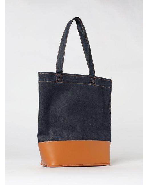 A.P.C. Blue Alex Tote Denim And Leather Shoulder Bag