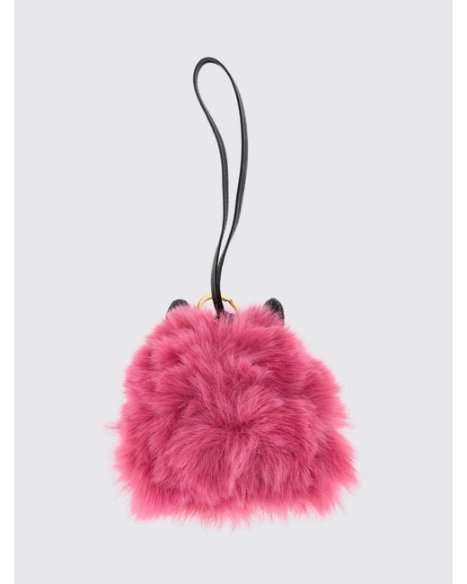 MCM Pink Faux Fur Keychain